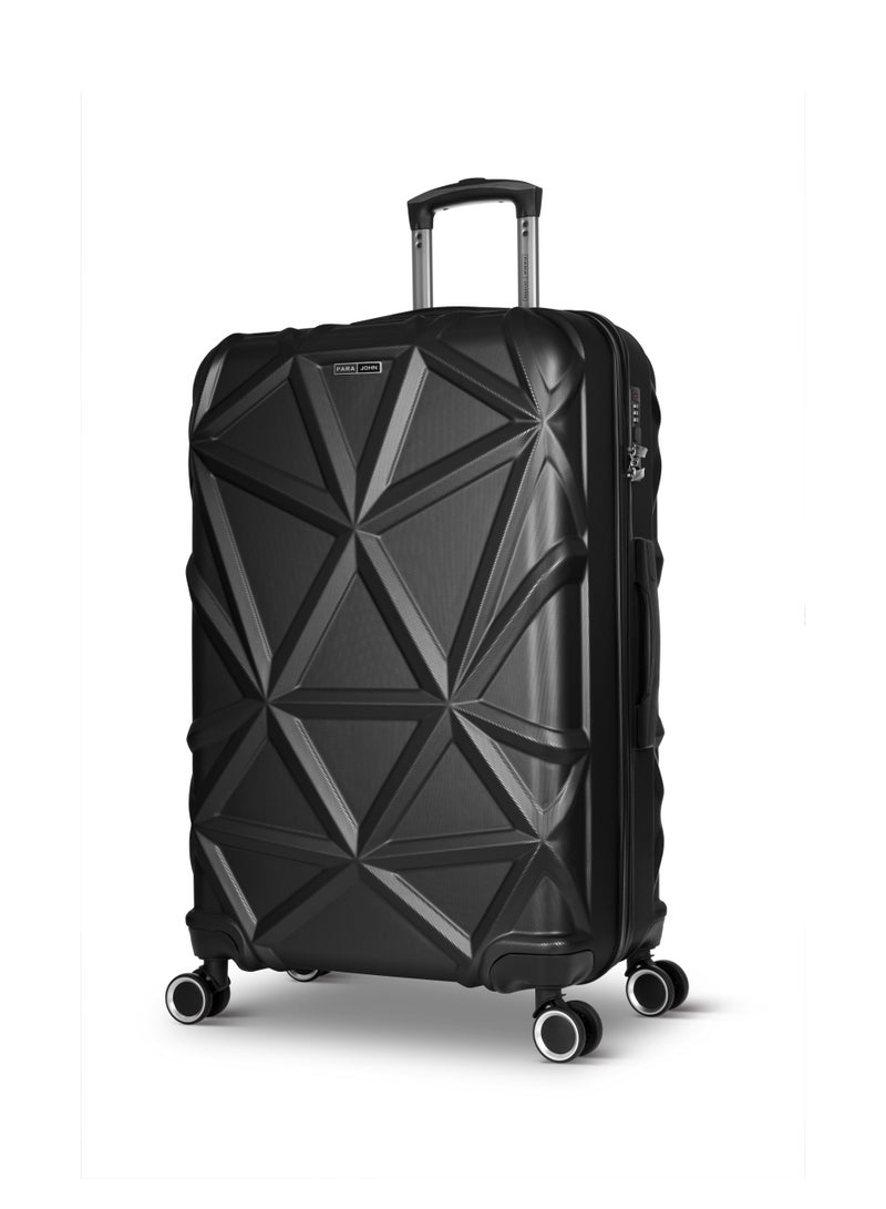 PARAJOHN Matrix 28-Inch Large ABS Hard Case Checked-In Luggage Trolley Bag with 8 Spinner Wheels and Lock – Black - Image 1
