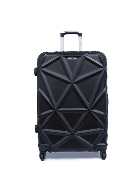 Matrix 28-Inch Large ABS Hard Case Checked-In Luggage Trolley Bag with 8 Spinner Wheels and Lock – Black
