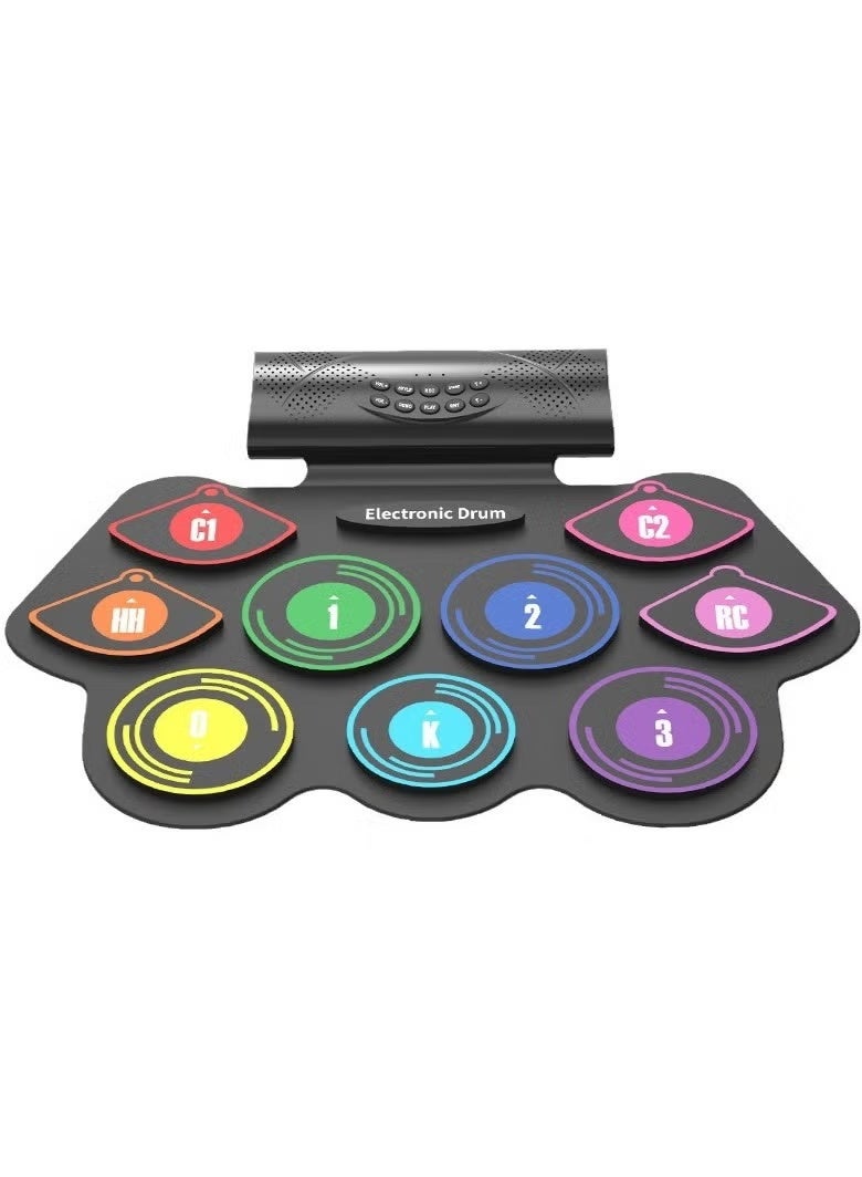 Portable drum set, 9-drum set, roll-up drum, electronic drum for adults, children and beginners - Image 3