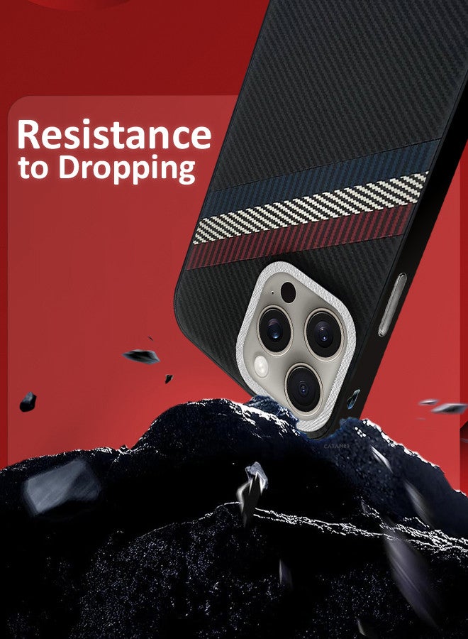 CATANES (for iPhone 15 Pro) Case Cover Carbon Fiber Pattern Phone Case Slim Shockproof Back Cover - Image 3