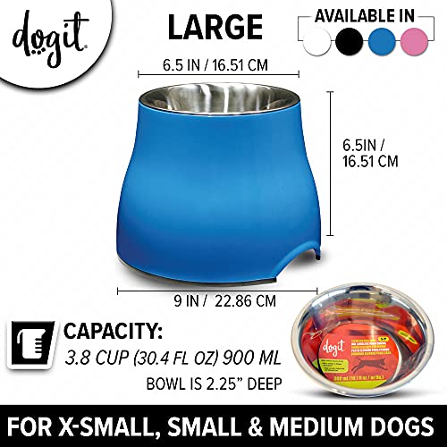 Dogit Elevated Dog Bowl, Stainless Steel Dog Food and Water Bowl for Large Dogs, Blue, 73751 - Image 4
