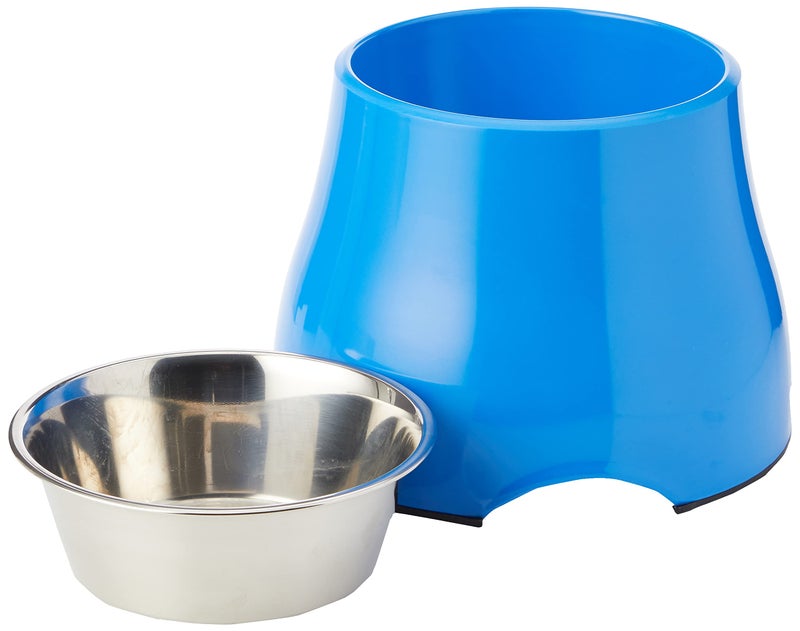 Dogit Elevated Dog Bowl, Stainless Steel Dog Food and Water Bowl for Large Dogs, Blue, 73751 - Image 2