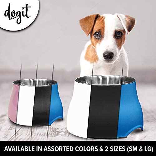 Dogit Elevated Dog Bowl, Stainless Steel Dog Food and Water Bowl for Large Dogs, Blue, 73751 - Image 5