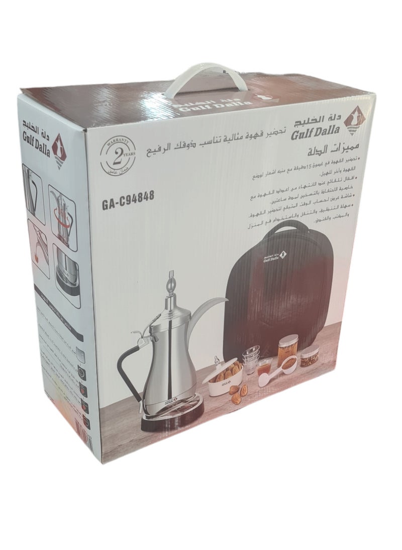 غالف دالا مجموعة دلة الخليج لصنع القهوة 1 لتر 1000 وات  - Image 1