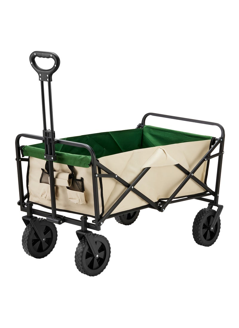 LAWAZIM Foldable Garden Cart 94x45x100CM-Supports Max 100KG - Folding Heavy Duty Utility Wagon with All-Terrain Wheels & Adjustable Handle - Ideal for Garden, Camping, Shopping & Outdoor Sports  - Image 1