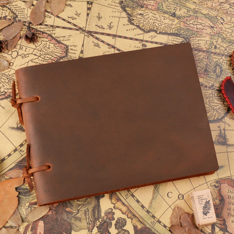 Vintage Handmade Leather Notebook With Genuine Leather Binding, Journal, Sketchbook, Drawing Book, In-Stock Planner - Image 1