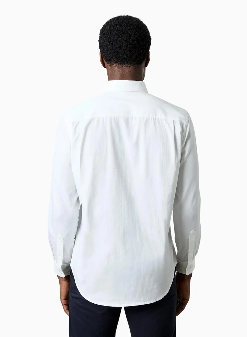 فرنش كونكشن Corderoy White Shirt