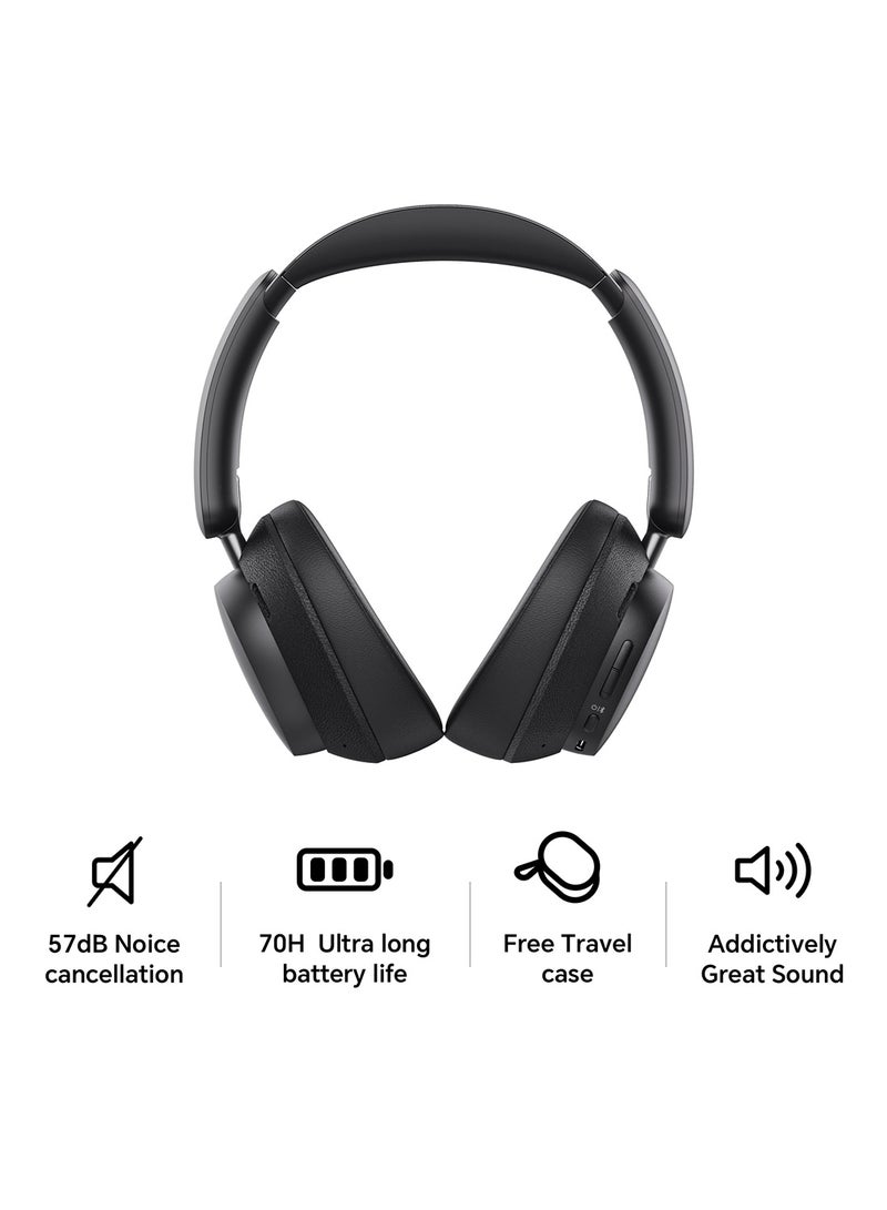 Honor Choice Codeler Headphones 2 With 57dB Active Noise Cancellation, 70H Battery, 360° Spatial Audio, Hi-Res Sound,  Game Mode & Fast Charging - Classic Black - Image 1
