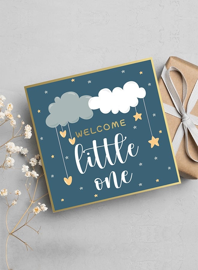 Share the Love Welcome Little One, New Baby Greeting Card - 15cm x 15cm , Greeting Card | Ideal for New Born Celebrations and Special Moments 