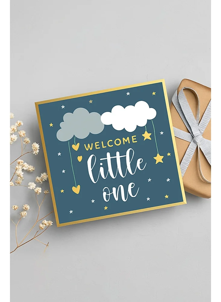 Share the Love Welcome Little One, New Baby Greeting Card - 15cm x 15cm , Greeting Card | Ideal for New Born Celebrations and Special Moments