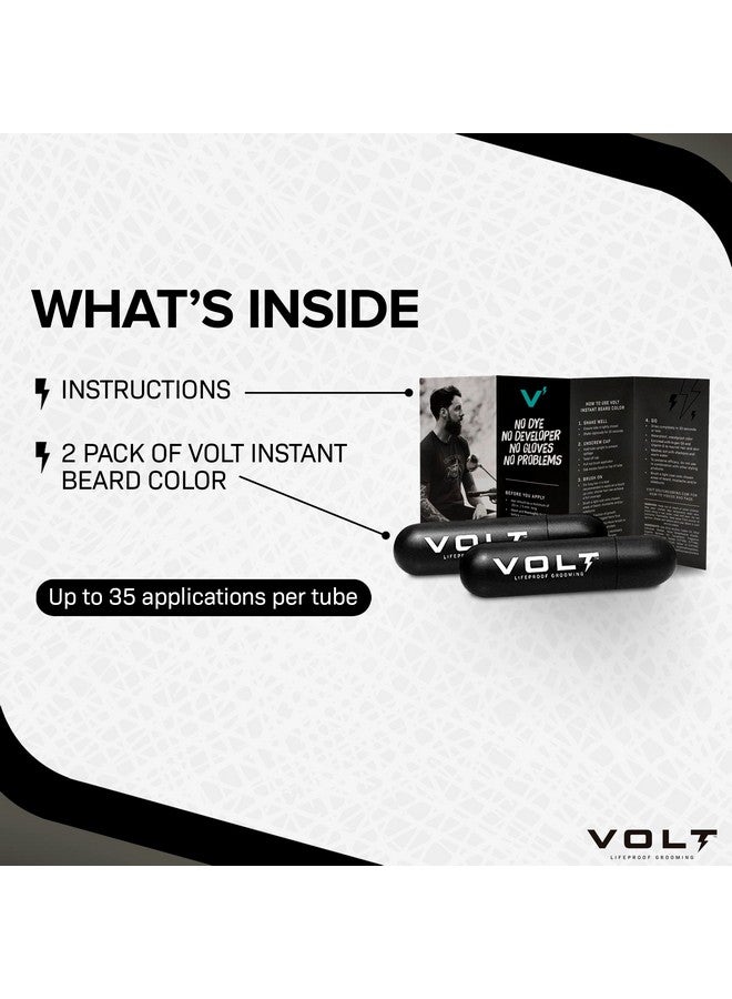 VOLT Olt Grooming Instant Beard Color Eco 2 Pack Refill Smudge And Water Resistant Quick Drying Brush On Color For Beards Mustaches And Eyebrows Onyx (Black) - Image 4