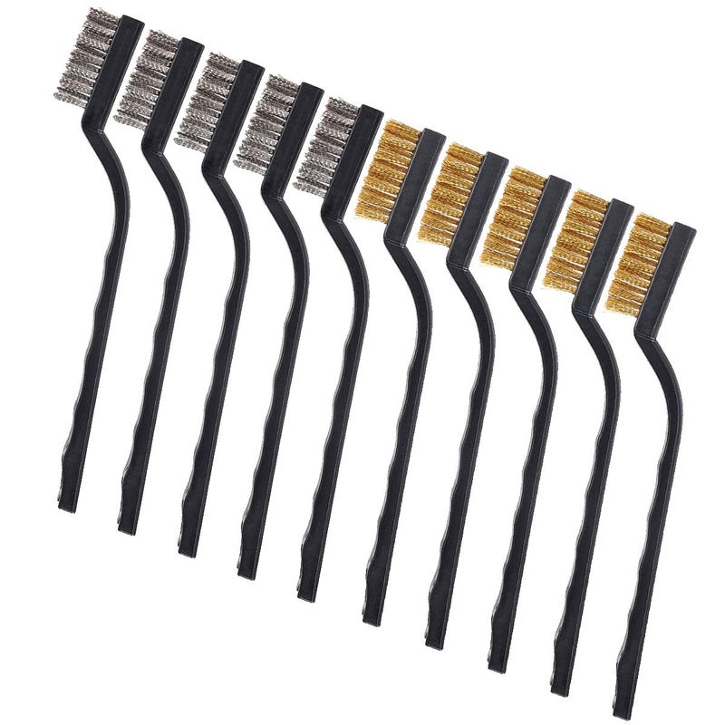 DIY Crafts DIY Crafts Design No # 1, Pack of 3 Pcs, Mini Wire Brush Set Steel Brass Nylon Cleaning Polishing for (Design No # 1, Pack of 3 Pcs)  - Image 1