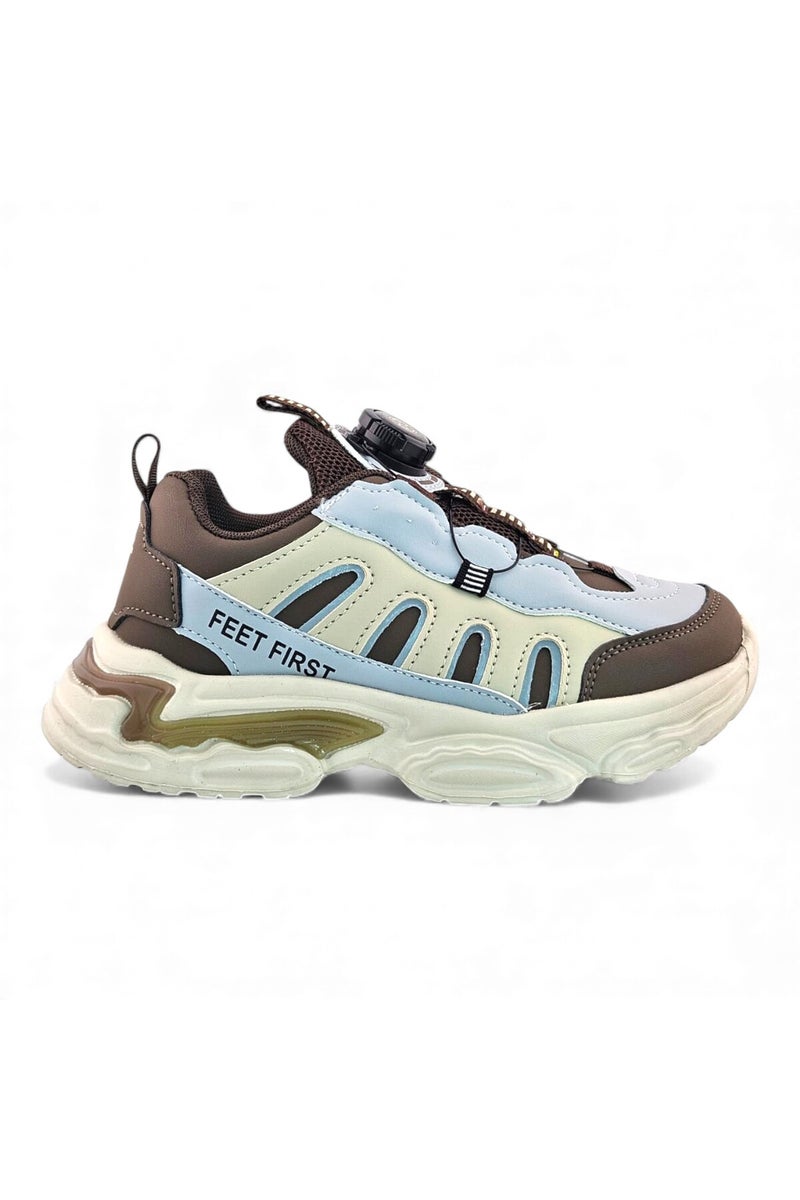 Feet First Bolt Flow Kids Lightweight Sports Sneakers 86-890-36 Khaki - Image 1