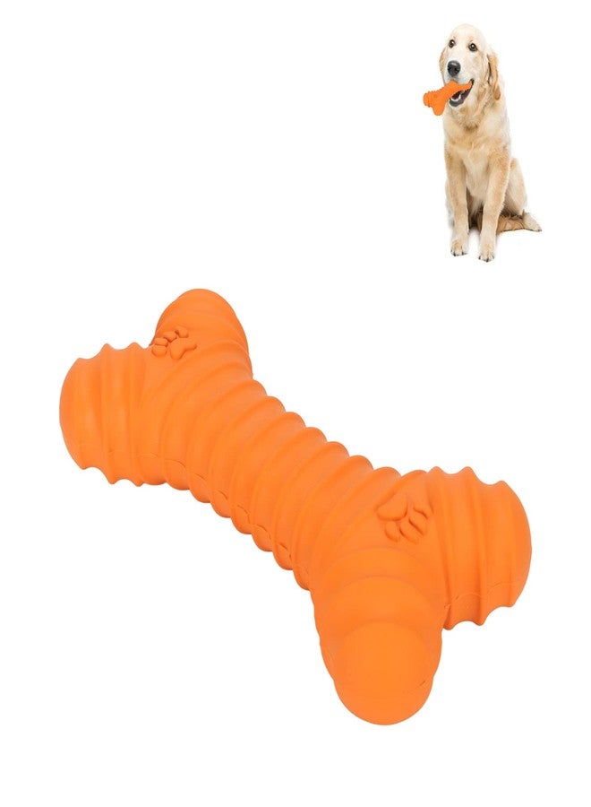 Zerodis Squeaky Dog Toy Bone Shape, Indestructible Dog Chew Toys Rubber Dog Interactive Dog Toys Dog Squeak Toys for Large Dogs Aggressive Chewers (Orange) - Image 5