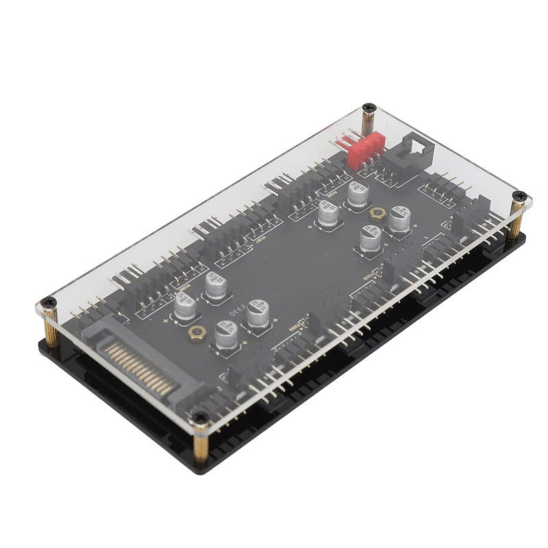 Republic Of Gamers ARGB PWM Hub 8 Way 12V 4PIN ARGB PWM 2 In 1 - Addressable RGB Synchronization - PWM ARGB Fan Hub for PC Computer Case - Image 5