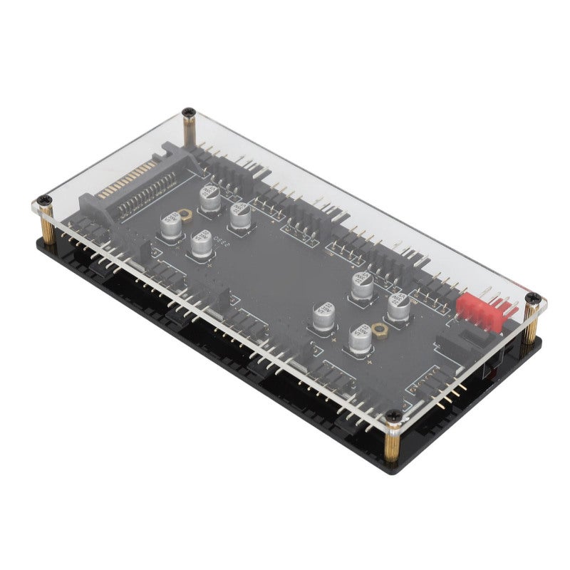 Republic Of Gamers ARGB PWM Hub 8 Way 12V 4PIN ARGB PWM 2 In 1 - Addressable RGB Synchronization - PWM ARGB Fan Hub for PC Computer Case - Image 3