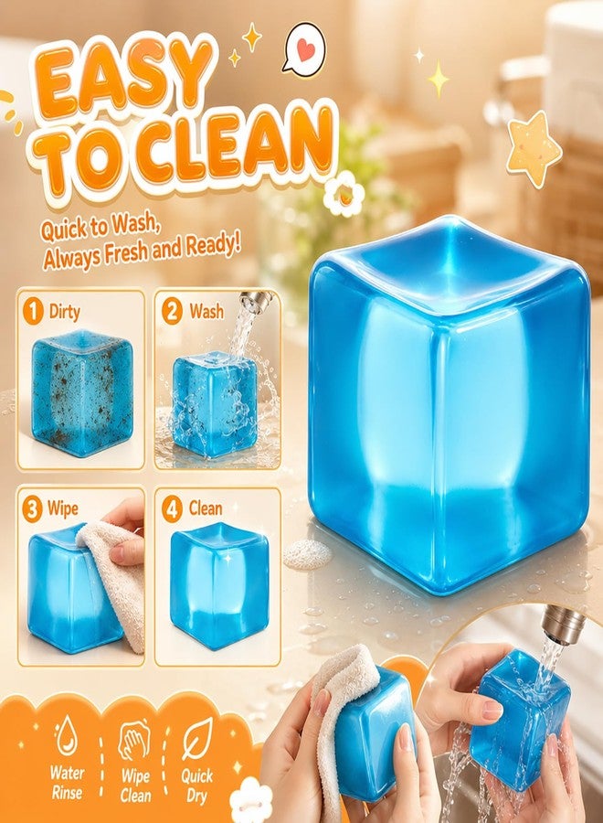 Huastyle Squishy Stress Cube Squeeze Toys for Kids Adults, Gel Filled Sugar Squishy Ice Cube Fidget Toys Slow Rising Stress Balls Sensory Toys Relief for Anxiety Autism - Image 4