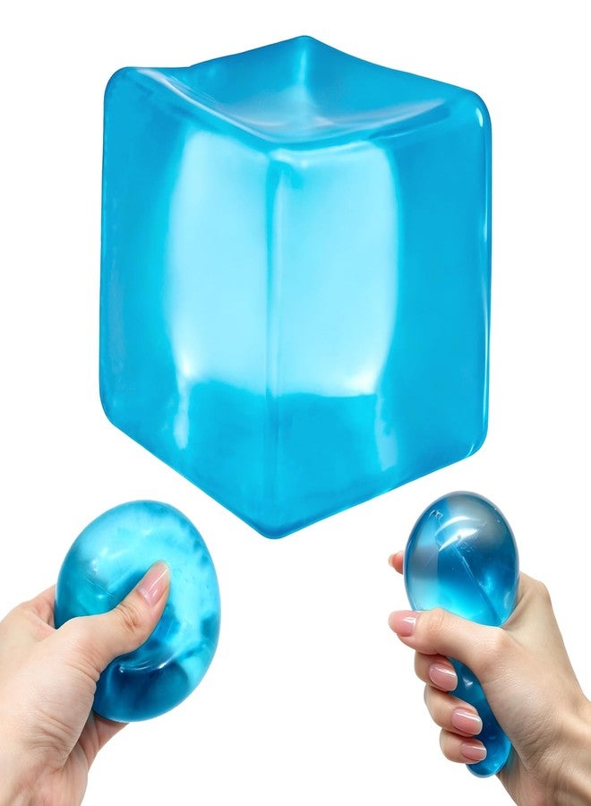 Huastyle Squishy Stress Cube Squeeze Toys for Kids Adults, Gel Filled Sugar Squishy Ice Cube Fidget Toys Slow Rising Stress Balls Sensory Toys Relief for Anxiety Autism - Image 1