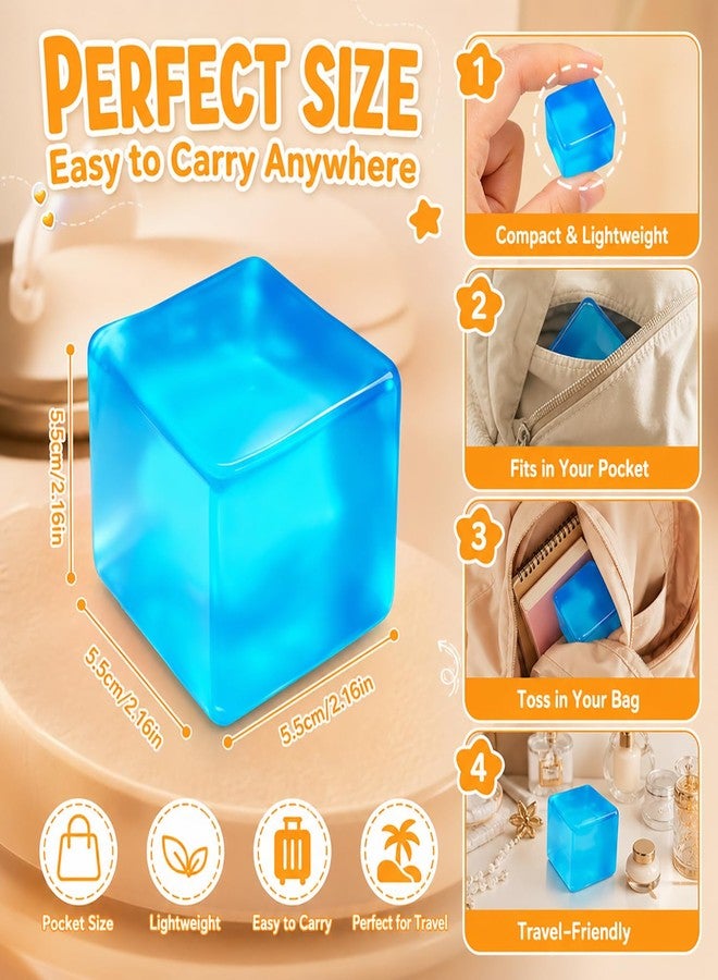Huastyle Squishy Stress Cube Squeeze Toys for Kids Adults, Gel Filled Sugar Squishy Ice Cube Fidget Toys Slow Rising Stress Balls Sensory Toys Relief for Anxiety Autism - Image 2