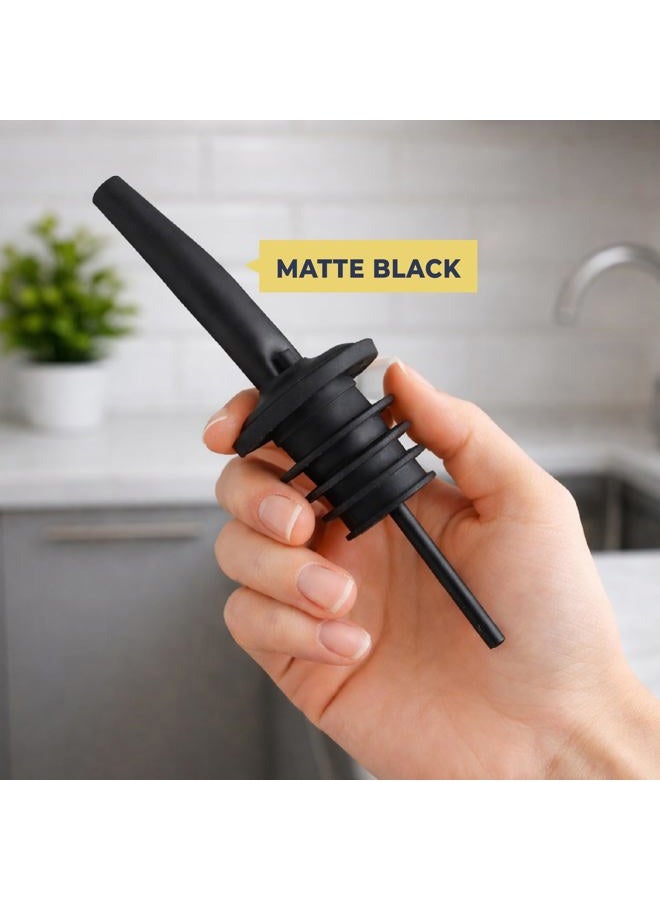 Mlle Label 4PCS Olive Oil and Vinegar Dispenser Set, 17Oz Olive Oil Dispenser Bottle for Kitchen, Clear Glass Oil Bottle with Black Stainless Steel Pourers, Unique Kitchen Gadgets - Image 3