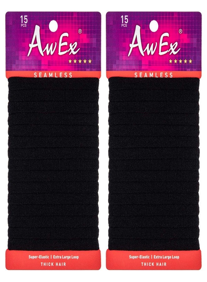 AwEx Extra Large,7 inches (180 mm),Seamless Hair Bands,30 PCS, No Break,Long Hair Ties,XL Hair Elastics,X-Large Ponytail Holder - Image 1
