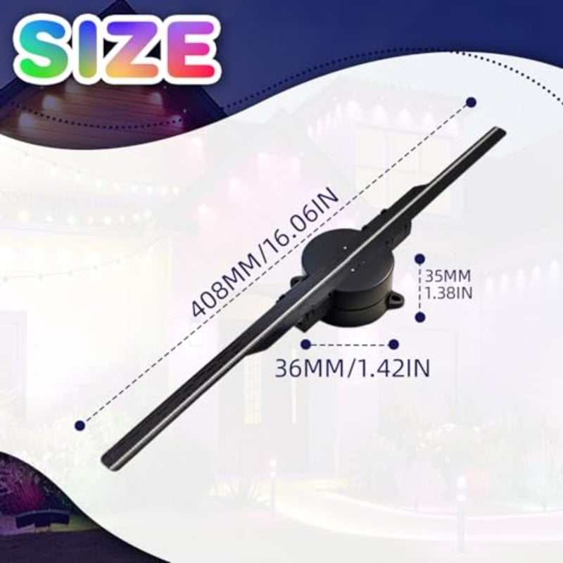 3D Hologram Fan, 42cm 3D Hologram Projector Advertising Display with 234 LED Light Beads 3D Holographic Projector for Retail Exhibitions - Image 3