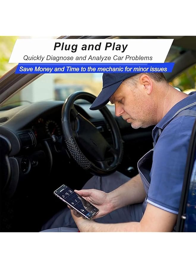 إكسفور جهاز فحص أعطال السيارات OBD2 بلوتوث 4.0، قارئ أكواد، لأجهزة iPhone وiOS وAndroid وiPad وأجهزة الكمبيوتر، أداة فحص أعطال السيارات OBD II لفحص أضواء المحرك، مستقر وسريع - Image 2