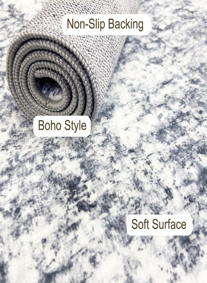 LOOMY 2x3 Washable Rug for Kitchen & Bedroom Floor or Entryway, Soft Indoor Mat for Inside House, Small Throw Carpet Bathroom Rug, Gray Carpet - Image 4