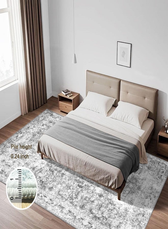 LOOMY 2x3 Washable Rug for Kitchen & Bedroom Floor or Entryway, Soft Indoor Mat for Inside House, Small Throw Carpet Bathroom Rug, Gray Carpet - Image 3