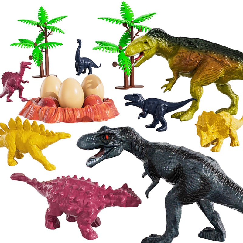 TEMI Dinosaur Truck Toy for Kids 3-5 Years, Triceratops Transport Car Carrier with 8 Dino Figures, Activity Play Mat, Dino Eggs and Trees, Capture Jurassic Dinosaurs Play Set for Boys and Girls - Image 5