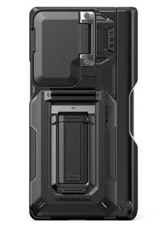 VRS Design D-Wallet Origin S Samsung Galaxy Z Fold 6 Case Cover [S-Pen Holder edition] Wallet with Semi Automatic Card Holder Slot [2 Cards] & Camera Lens Protector Kickstand (Pen NOT included) - Metallic Red  - Image 2