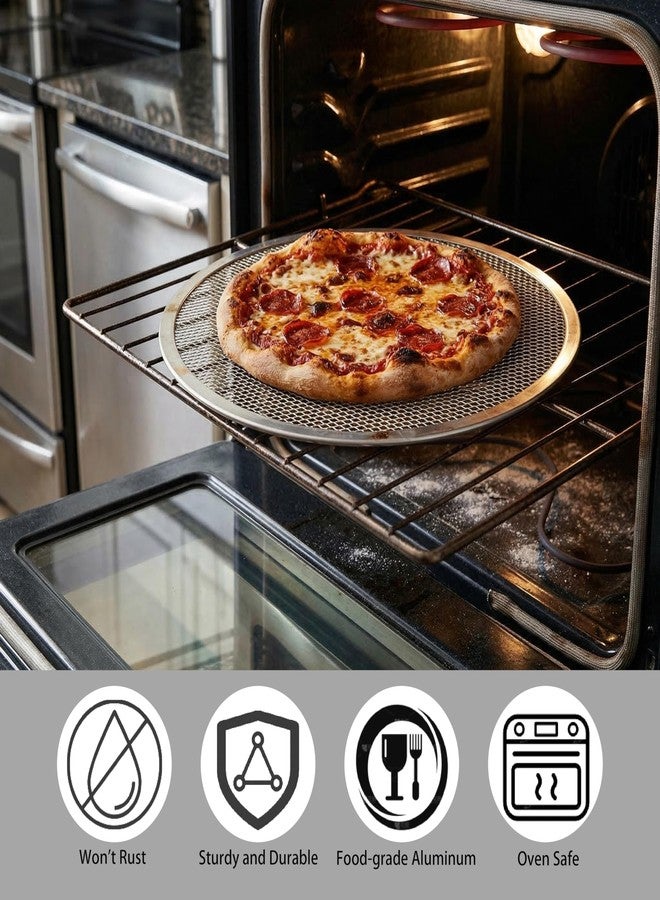 XZZWLL 12 Inch Pizza Screen (3-Pack), Seamless Aluminum Pizza Baking Tray for Oven, Commercial Grade Mesh Pizza Pan, Round Metal Baking Sheet Steel Alternative for Crispy Crust - Image 3