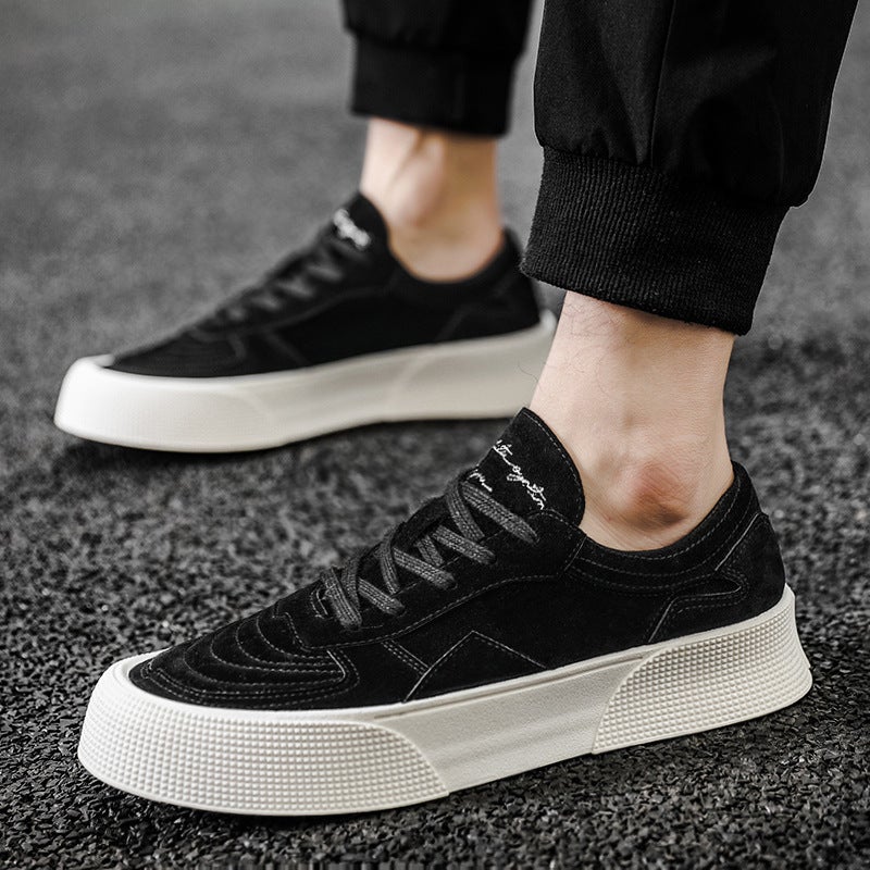 Trendy Mens Shoes 2021 New Summer Breathable Canvas Shoes Casual Fashion Cloth Shoes Sports Thick Sole Internet Trendy Shoes JL-J2801 black 