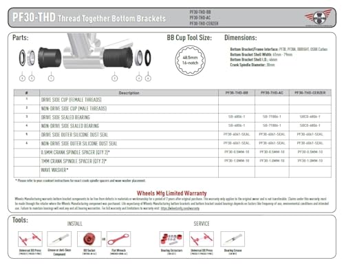 Wheels Manufacturing PF30 Threaded Angular Contact Bearings for 30mm Black,One Size,PF30-THD-AC - Image 5