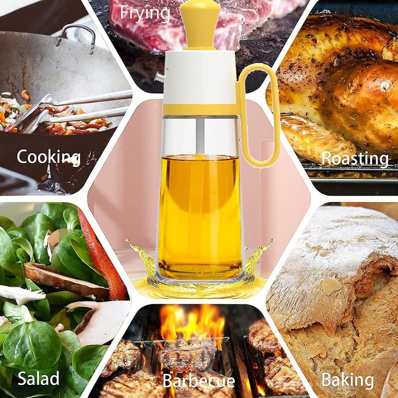 Ezalla Glass Cooking Olive Oil Dispenser Bottle for Kitchen with Brush Pour Brush Squeeze Oil 3 in 1 Silicone Dropper Measuring Oil Dispenser for Cooking Fry Baking BBQ Mothers Day Gift PACK OF 1 - Image 3