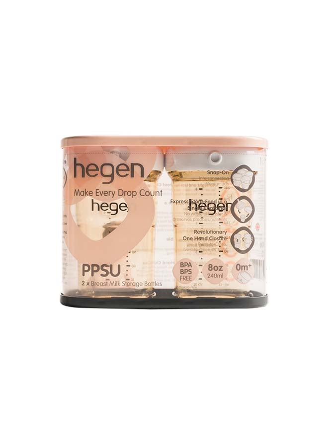 hegen 240ml/8oz Breast Milk Storage Containers Press-to-Close,Twist-to-Open (PCTO™) One-Hand Closure,BPA-Free, Airtight PPSU(Polyphenylsulfone) Bottle,Snap-On Buttons,Dishwasher & Freezer Safe, 2 Pack - Image 5