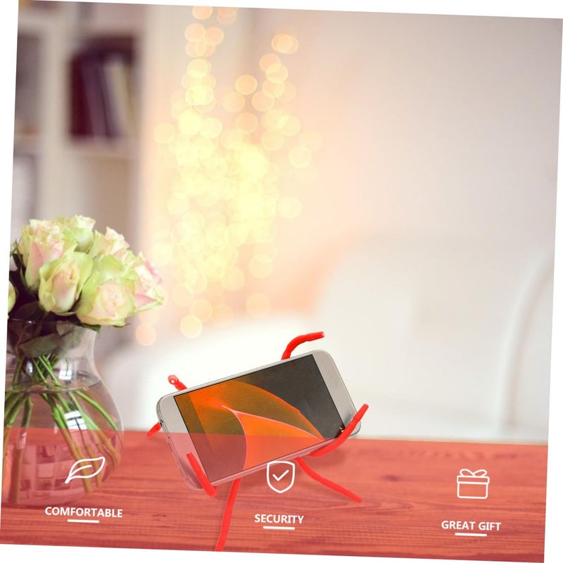 Flexible Spider Shape Phone Holder 2 Pack Plastic Desk And Travel Stand Red - Image 4