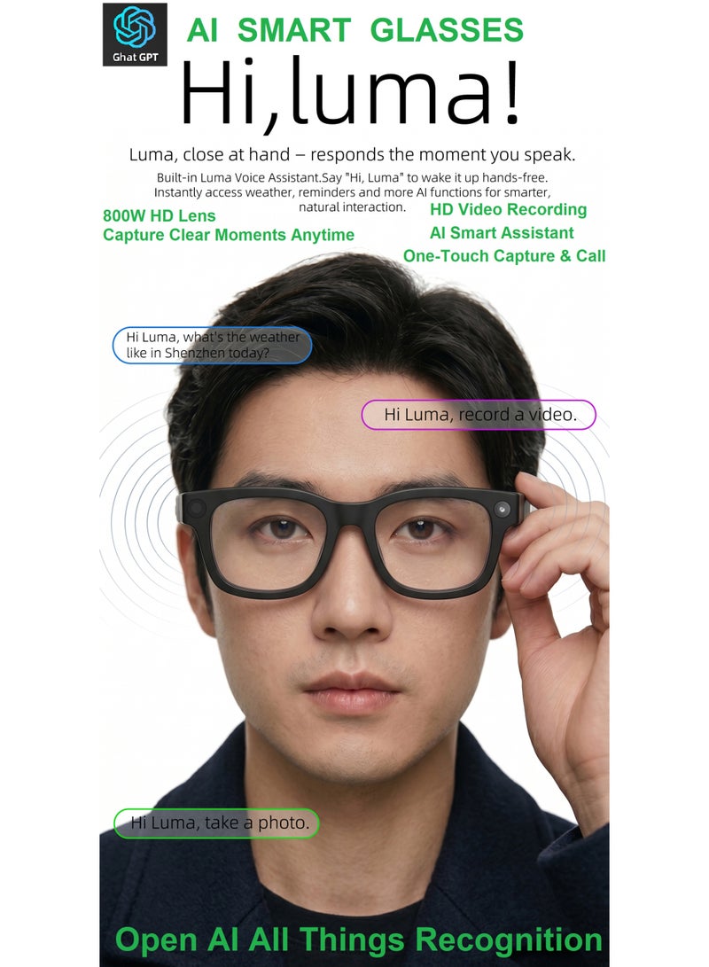 ZXING AI Smart Glasses Multilingual Voice Command HD Visual Assistance Premium Wearable Tech for Executives Perfect Gift - Image 1