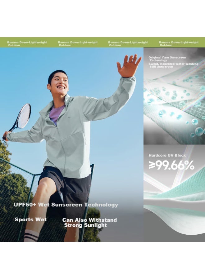 Beneunder Men's Sun Protection Jacket Lightweight Quick Dry Fishing Sport Hooded Jacket Ds941 Dark Blue Grey 2xl - Image 2