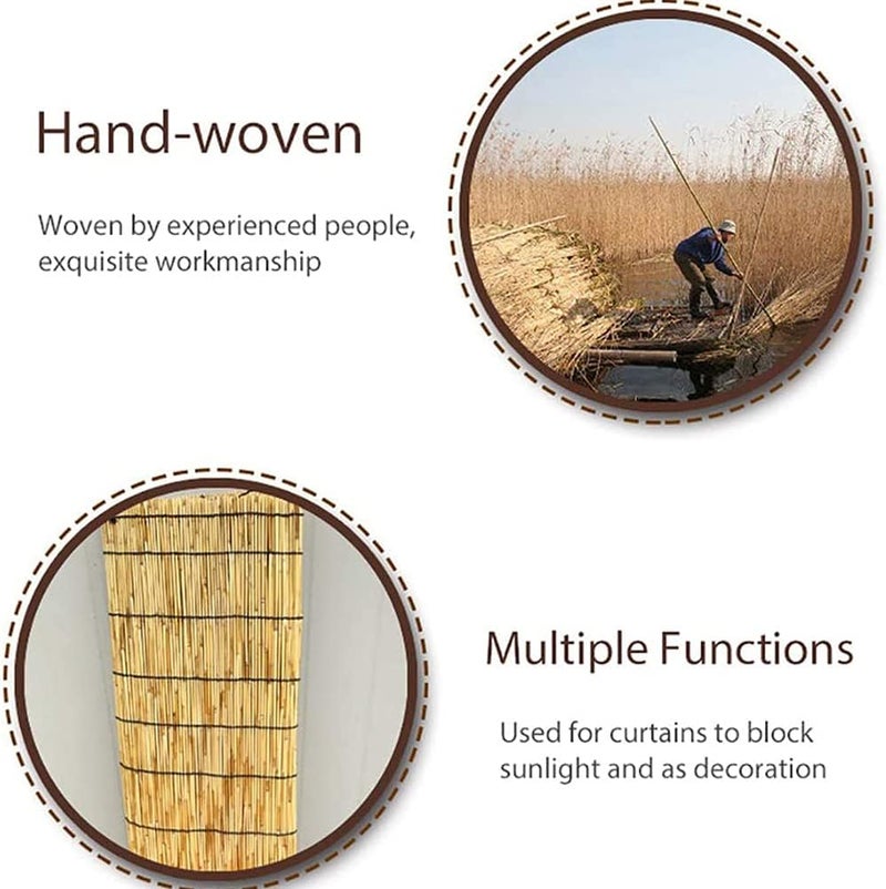 LINGWEI Natural 𝐁𝐚𝐦𝐛𝐨𝐨 Roll-Up 𝐁𝐥𝐢𝐧𝐝𝐬 – Light Filtering, Privacy Screen, Insect Door Curtain for Patios & Windows – Easy Installation for Indoor & Outdoor Use (Big (without Accessories)) - Image 2