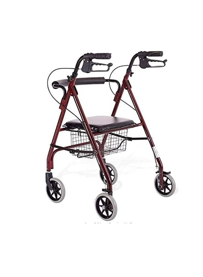 Lightweight Rollator Walker With Adjustable Handle Height