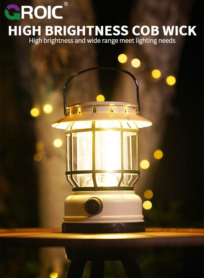 GROIC Solar Lantern Outdoor Lights, LED Camping Lantern Hanging Wireless Waterproof Lights, Flickering Flameless Portable Lights for for Garden Party Decorative Indoor Outdoor Hiking  - Image 4