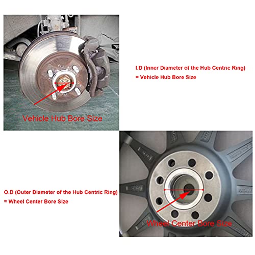 VLAOSCHI Red Alloy Aluminum Hub Centric Rings 60.1 to 64.1 - Performance Wheel Hubcentric Rings for 60.1mm Vehicle Hub with 64.1mm Center Bore Rims - Pack of 4 - Image 4