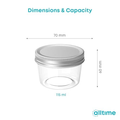 All Time Transparent Plastic Storage Jar Set of 6 (115ml Each) | Airtight, BPA-Free Kitchen Containers – Stackable Design - Image 3