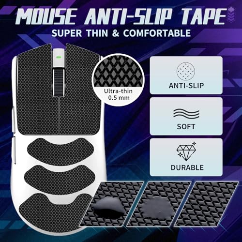 TALONGAMES Mouse Anti Slip Grip Tape Compatible with Razer Viper V3 Pro/Viper V4 Pro Gaming Mouse, Palm Sweat Absorption, Thin 0.5mm, Cut to Fit, Easy to Apply, Mouse Skin - Image 2