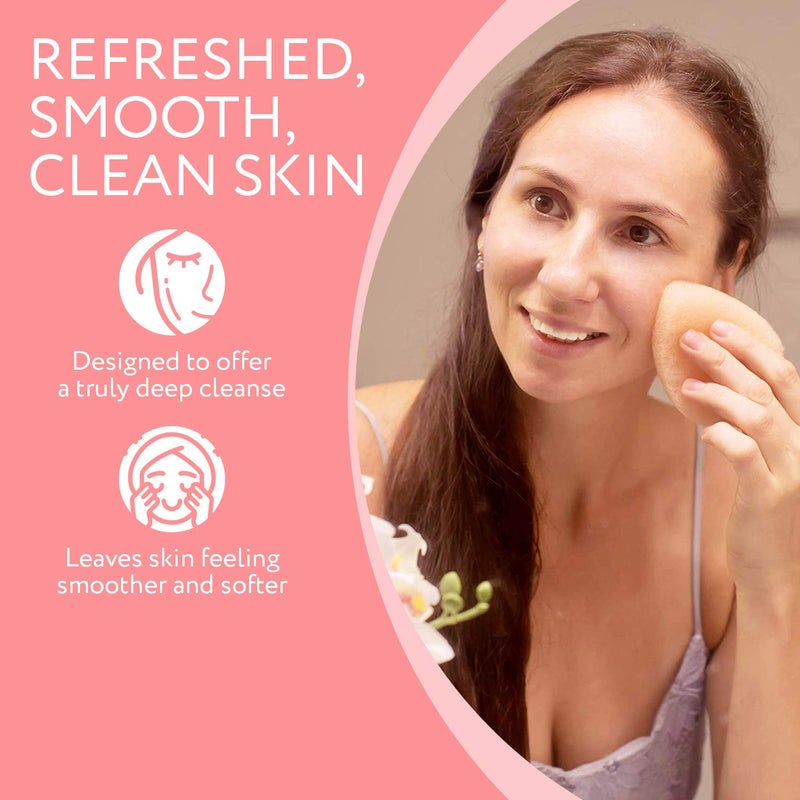 IMPRESA Face Scrubber Exfoliator Sponges - Regular Puff - Natural Medical-Grade Foam - 10 Pack Reusable Exfoliating Pads - Deep Cleanse & Dead Skin Removal - Normal to Oily Skin - Image 4