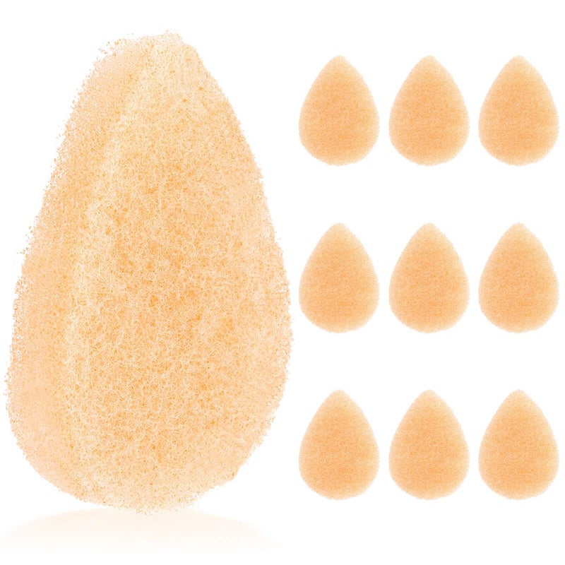 IMPRESA Face Scrubber Exfoliator Sponges - Regular Puff - Natural Medical-Grade Foam - 10 Pack Reusable Exfoliating Pads - Deep Cleanse & Dead Skin Removal - Normal to Oily Skin - Image 1
