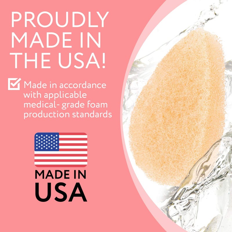 IMPRESA Face Scrubber Exfoliator Sponges - Regular Puff - Natural Medical-Grade Foam - 10 Pack Reusable Exfoliating Pads - Deep Cleanse & Dead Skin Removal - Normal to Oily Skin - Image 5