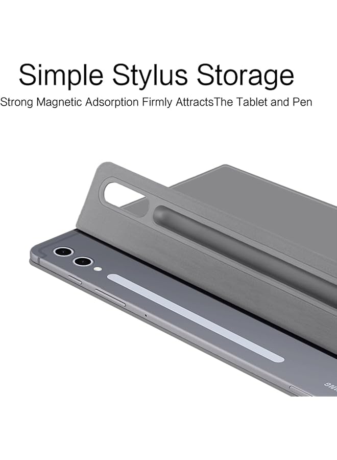 erorex Magnetic Case Compatible With Samsung Galaxy Tab S10 Plus S10+ 12.4 Inch 2024 Magnetic Smart Tablet Case With Pen Slot And Multi-View Bracket Auto Sleep Wake Function Gray  - Image 5