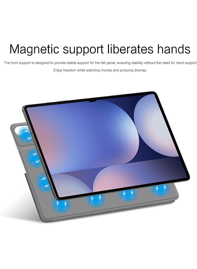 erorex Magnetic Case Compatible With Samsung Galaxy Tab S10 Plus S10+ 12.4 Inch 2024 Magnetic Smart Tablet Case With Pen Slot And Multi-View Bracket Auto Sleep Wake Function Gray  - Image 2